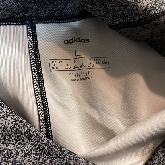 Adidas size large gray black and white leggings high waist - Picture 2 of 2